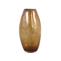 Foto van Ptmd menis yellow glass vase crooked shape round l