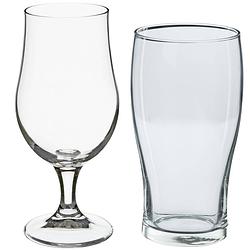 Foto van Bierglazen set - bierglazen op voet/pint glazen - 8x stuks - glas - bierglazen