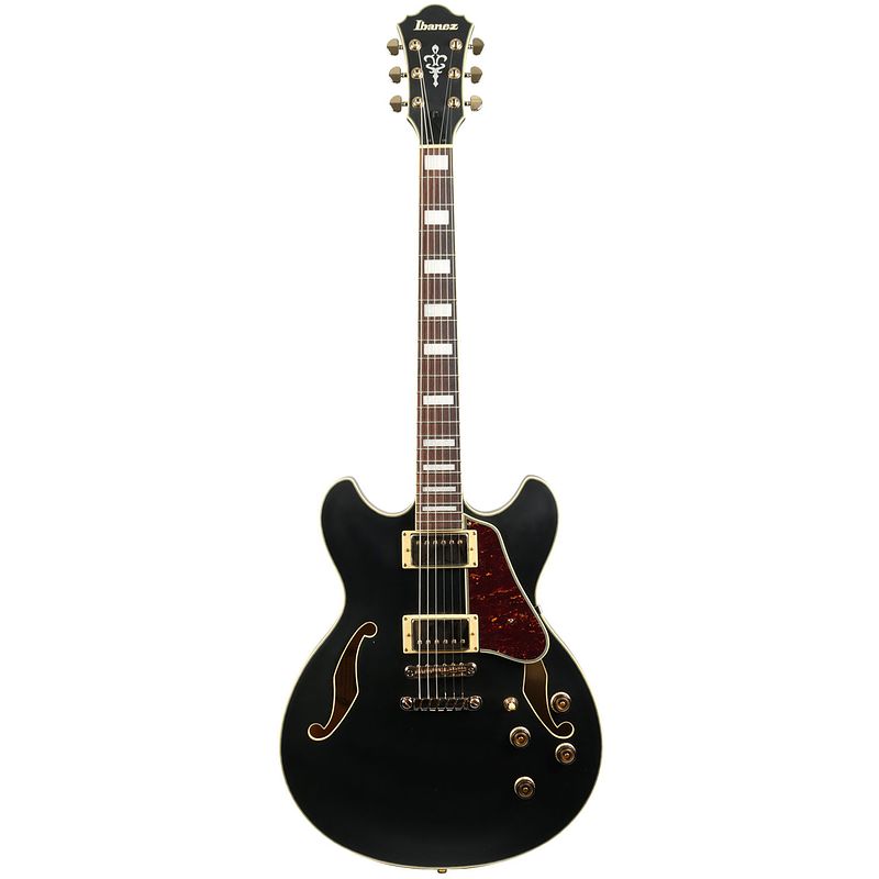 Foto van Ibanez as73g artcore black flat semi-akoestische gitaar