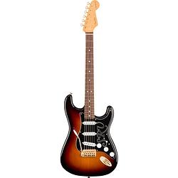 Foto van Fender usa stevie ray vaughan stratocaster pf 3-color sunburst elektrische gitaar met vintage tweed koffer