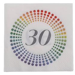 Foto van 40x leeftijd 30 jaar themafeest/verjaardag servetten 33 x 33 cm confetti - feestservetten