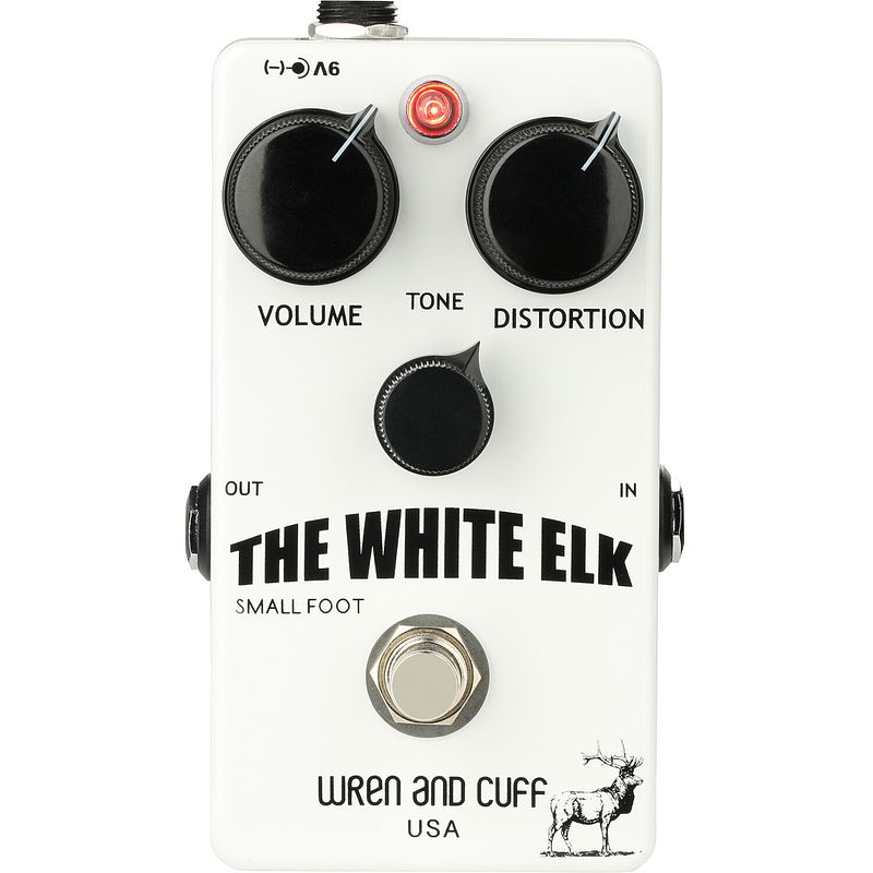 Foto van Wren and cuff white elk small foot fuzz effectpedaal