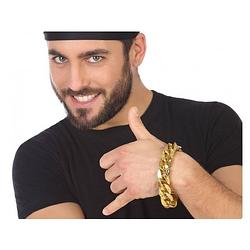 Foto van Gouden verkleed armband met schakels voor volwassenen - verkleedsieraden