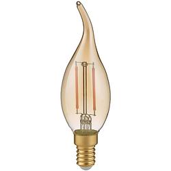 Foto van Led lamp - kaarslamp - filament - trion kirza - e14 fitting - 2w - warm wit-2700k - amber - glas