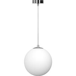 Foto van Led hanglamp - hangverlichting - aigi pyra - e27 fitting - rond - mat wit - glas