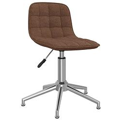 Foto van The living store draaibare eetkamerstoelen - bruin - 42.5 x 45 x (68-82.5) cm - stof - verchroomd staal