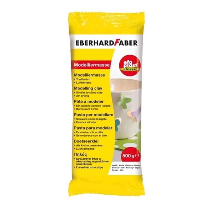 Foto van Efaplast classic eberhard faber boetseermateriaal 500gr. wit