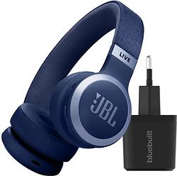 Foto van Jbl live 670nc blauw + bluebuilt quick charge oplader met us