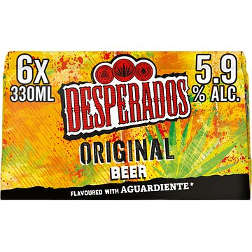 Foto van 2e halve prijs | desperados original bier blikken 6 x 330ml aanbieding bij jumbo