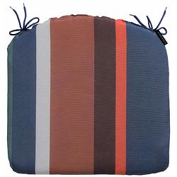 Foto van Madison zitkussen stripe 46 x 48 cm katoen/polyester blauw