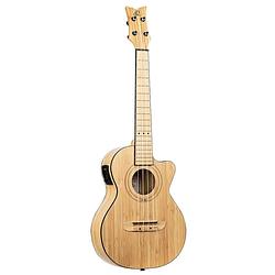 Foto van Ortega runab-te bamboo series tenor size ukulele natural e/a tenor ukelele met gigbag