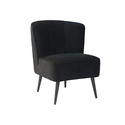 Foto van Bronx71 velvet fauteuil lyla zwart.