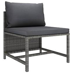 Foto van Infiori 3-delige loungeset met kussens poly rattan grijs