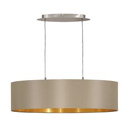 Foto van Eglo maserlo hanglamp - e27 - 78 cm - taupe/goud