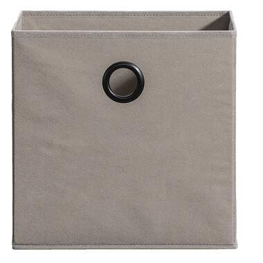 Foto van Opbergbox kenzi stof - taupe - 31x31x31 cm - leen bakker