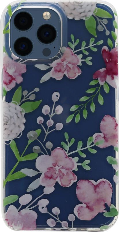 Foto van Bluebuilt mixed blossom soft case apple iphone 13 pro back cover transparant