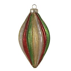 Foto van Clayre & eef kerstbal ø 7 x13 cm rood groen glas kerstboomversiering rood kerstboomversiering