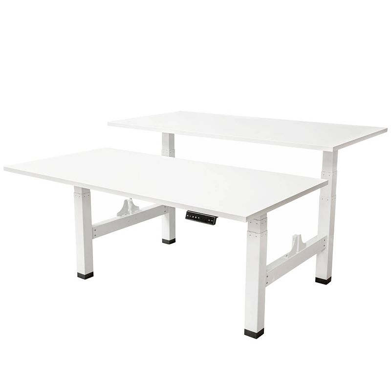 Foto van Elektrisch verstelbaar duo bureau - 180x80 cm - two dual motor - wit