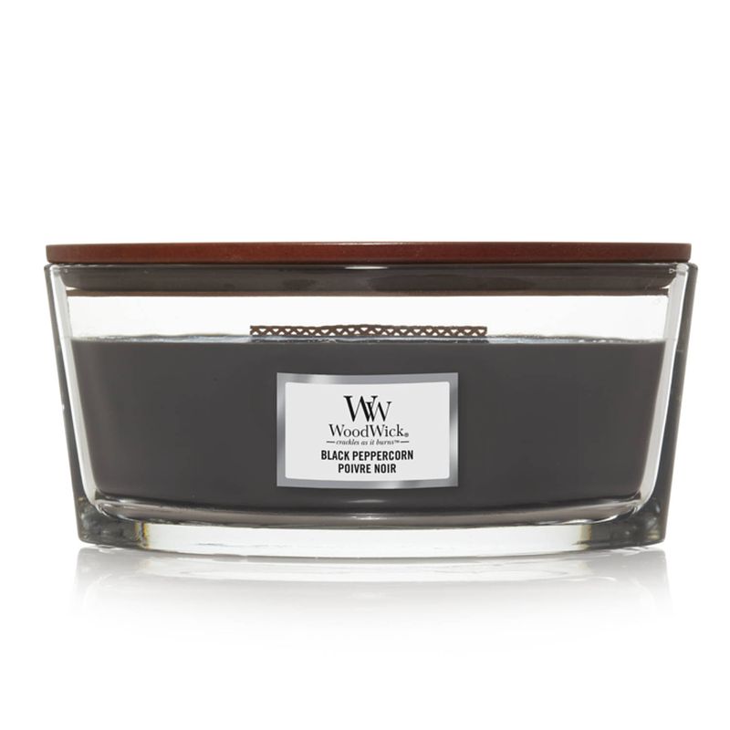 Foto van Woodwick - ellipse hearthwick flame geurkaars - black peppercorn - tot 50 branduren