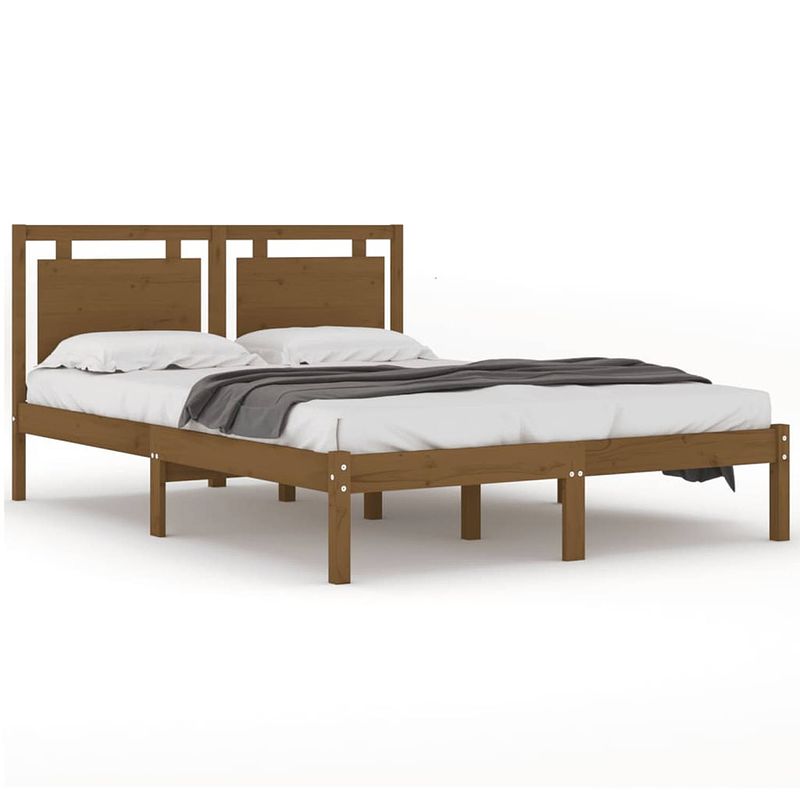 Foto van Vidaxl bedframe massief hout honingbruin 200x200 cm