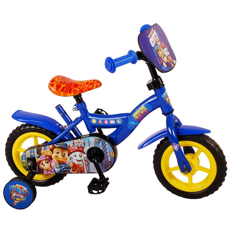 Foto van Paw patrol the movie kinderfiets - jongens - 10 inch - blauw - doortrapper