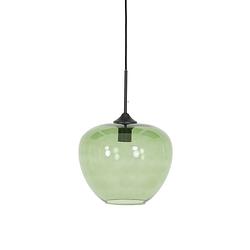 Foto van Light&living hanglamp ø30x25 cm mayson glas groen-mat zwart