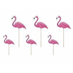 Foto van 18x flamingo cocktailprikkers - cocktailprikkers