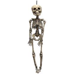 Foto van Horror/halloween skelet/geraamte - hangend - 30 cm - hangdecoratie - halloween poppen