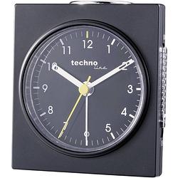 Foto van Techno line model q schwarz wekker quartz zwart (mat) alarmtijden: 1