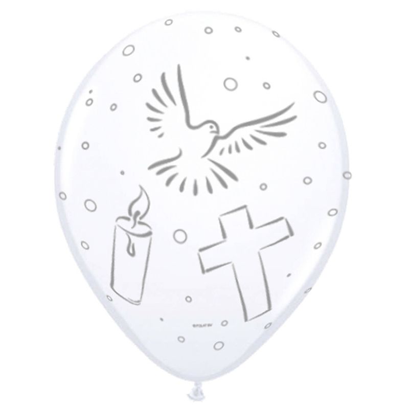 Foto van Folat ballonnen communie 30 cm latex wit