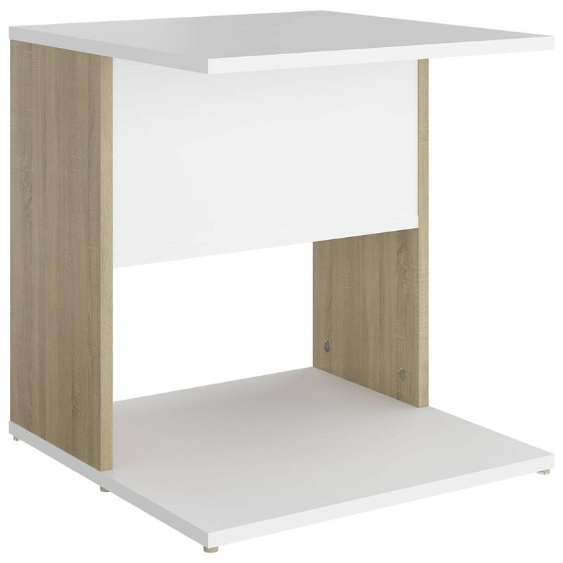 Foto van The living store salontafel sonoma eiken - 45 x 45 x 48 cm - open vakken