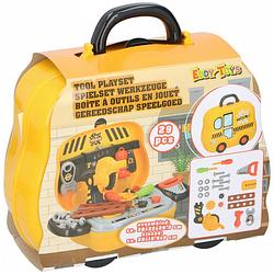 Foto van Eddy toys gereedschapskoffer tools jongens geel 29-delig