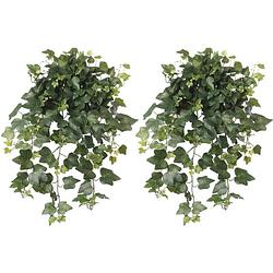 Foto van 2x groene hedera helix/klimop kunstplanten 65 cm voor buiten - kunstplanten