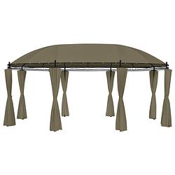 Foto van Vidaxl prieel met gordijnen 180 g/m² 520x349x255 cm taupe