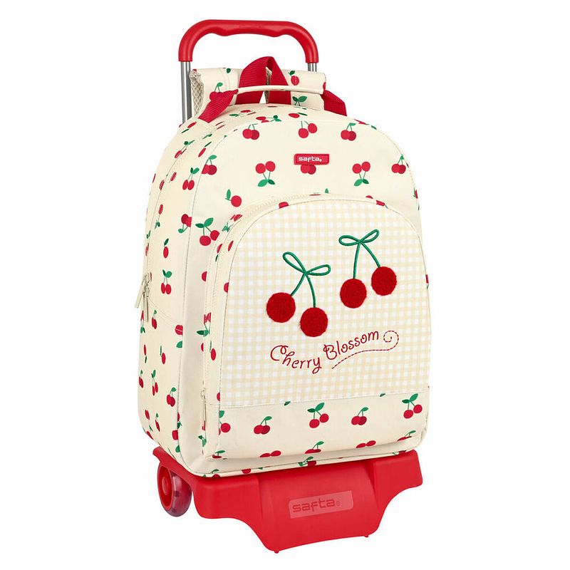 Foto van Schoolrugzak met wielen safta cherry beige (32 x 42 x 15 cm)