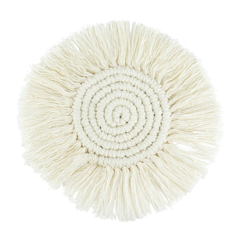 Foto van Krumble onderzetter macrame rond - katoen - beige