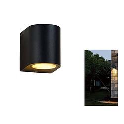 Foto van Banzaa wandlamp led gu-10 5,5w warm wit ? enkele lichtbundel dimbaar ? rond 9cm zwart.