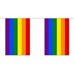 Foto van Vierkante regenboog vlaggenlijn 18 m - vlaggenlijnen