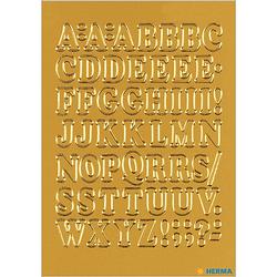 Foto van Stickervellen 54x plak letters alfabet a-z goud/folie 12 mm - stickers