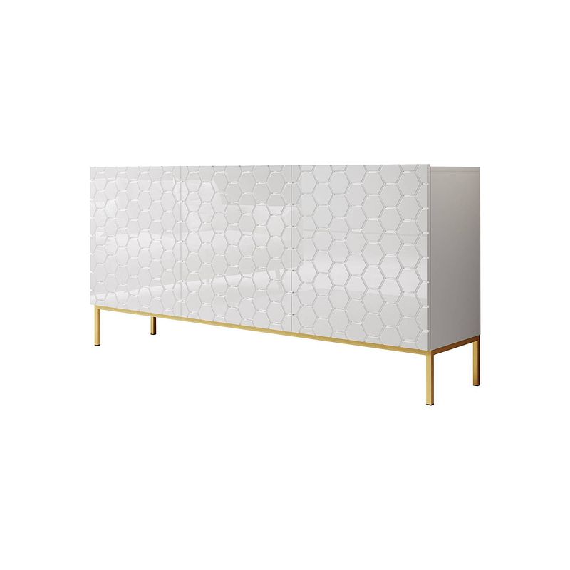 Foto van Meubella dressoir harvey - wit - 160 cm