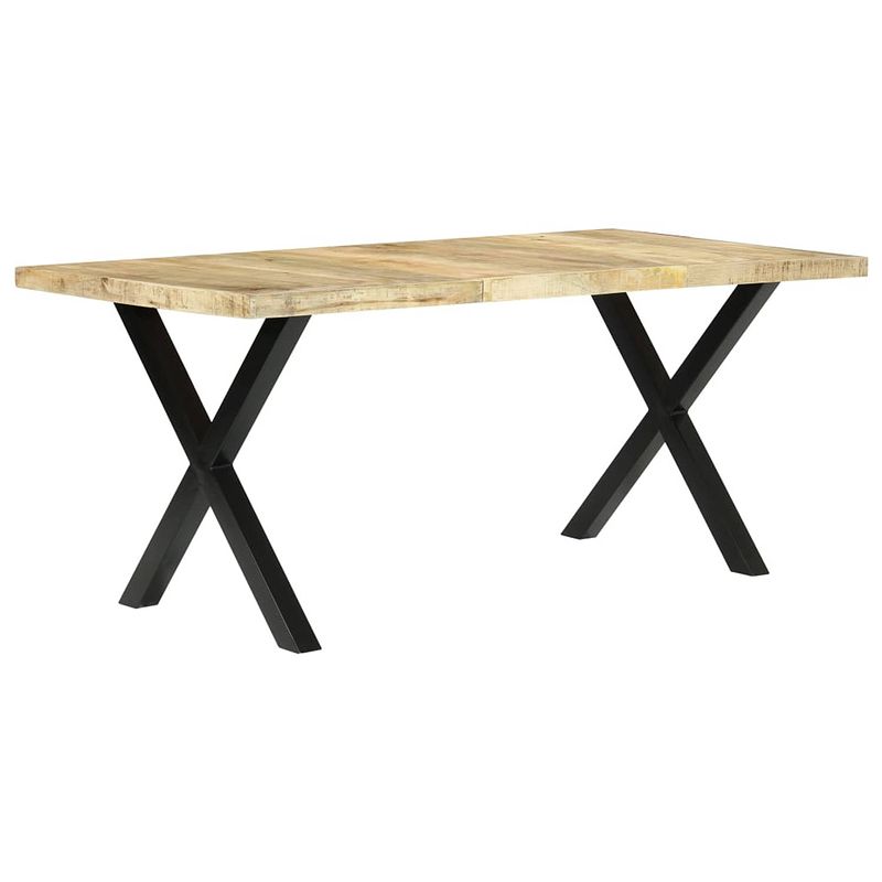 Foto van The living store eettafel industriële stijl - 180x90x76 cm - massief mangohout