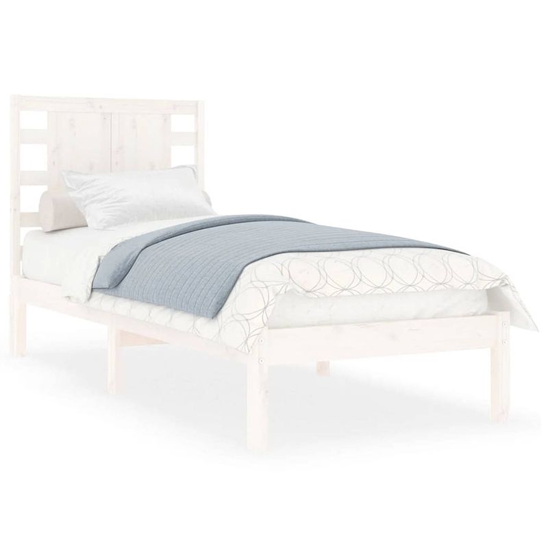 Foto van Vidaxl bedframe massief hout wit 90x190 cm 3ft single