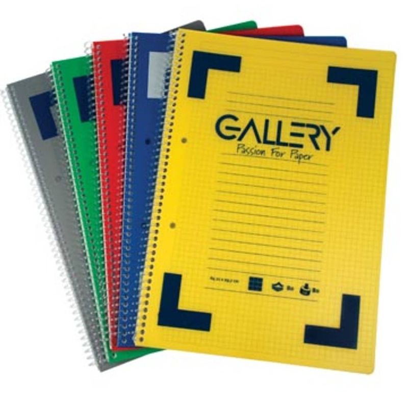 Foto van Gallery traditional spiraalschrift ft a4, gelijnd, geassorteerde kleuren, 160 bladzijden