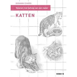 Foto van Tekenen met behulp van een raster - katten