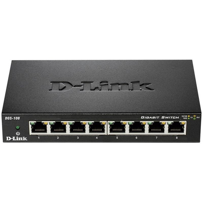 Foto van D-link dgs-108 netwerk switch 8 poorten 1 gbit/s