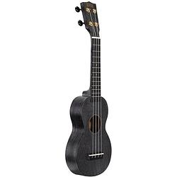 Foto van Mahalo ms1tbk slimline series sopraan ukelele transparent black