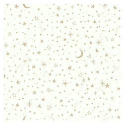 Foto van Roommates zelfklevend behang twinkle stars 52 x 500 cm wit/goud