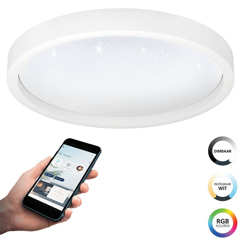 Foto van Eglo connect.z montemorelos-z smart plafondlamp - ø 42 cm - wit - instelbaar rgb & wit licht - dimbaar - zigbee