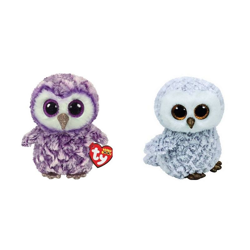 Foto van Ty - knuffel - beanie boo's - moonlight owl & owlette owl