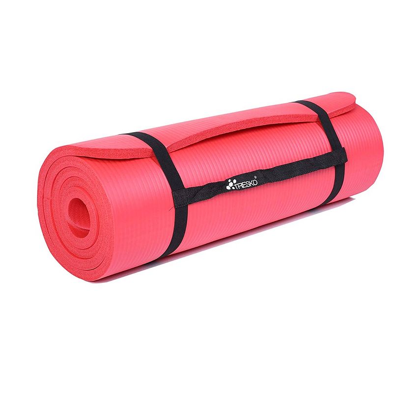 Foto van Yoga mat rood, 190x100x1,5 cm, fitnessmat, pilates, aerobics